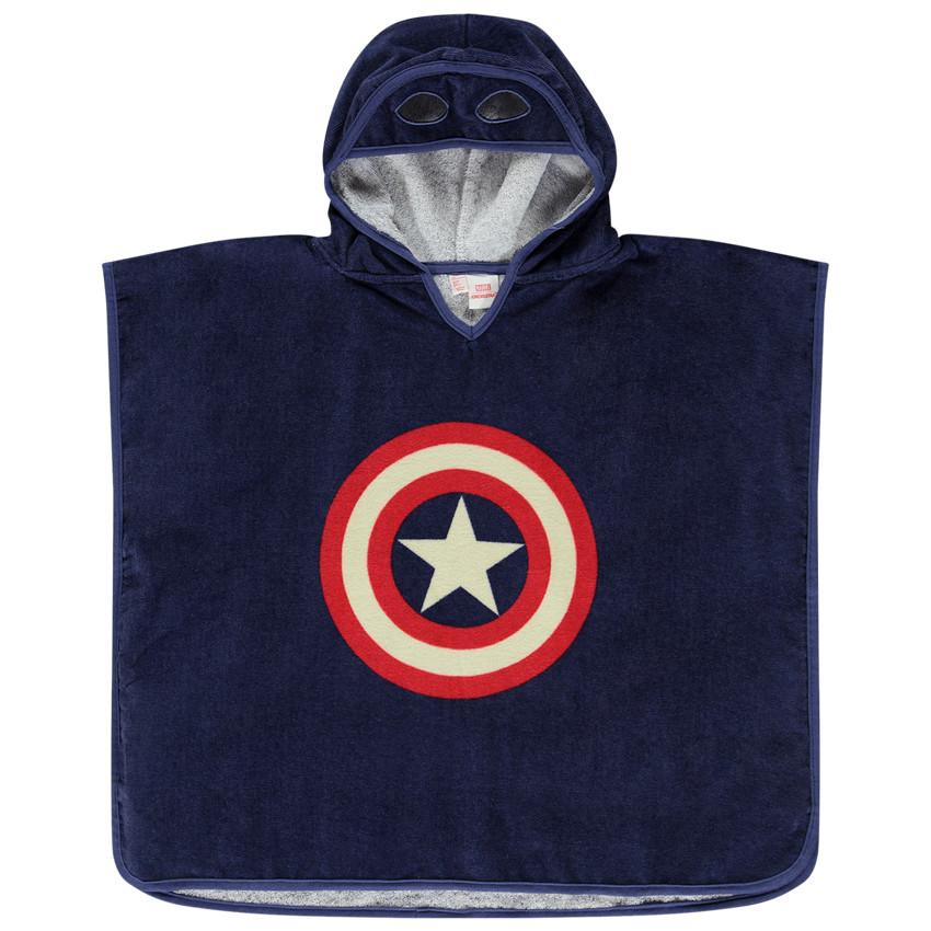 Poncho de bain ludique Captain America Marvel pour garçon 