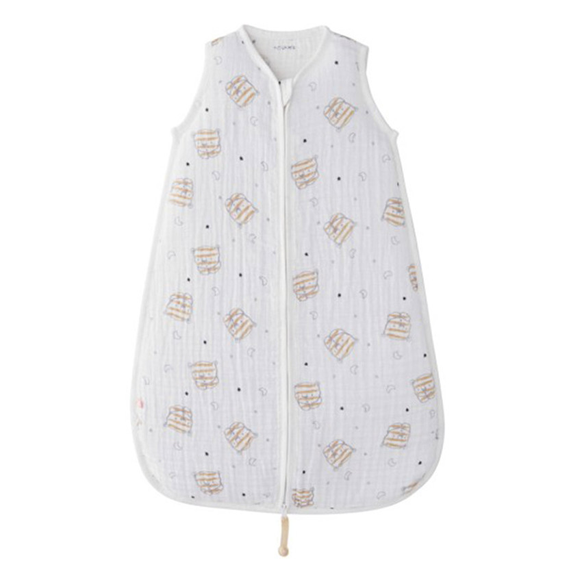 Gigoteuse sans manches en mousseline de coton bio écru 