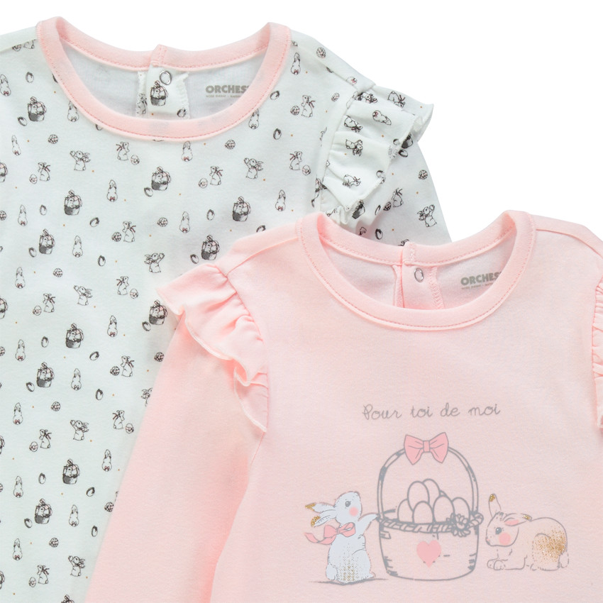 Lot de 2 dors-bien en coton motif lapins 