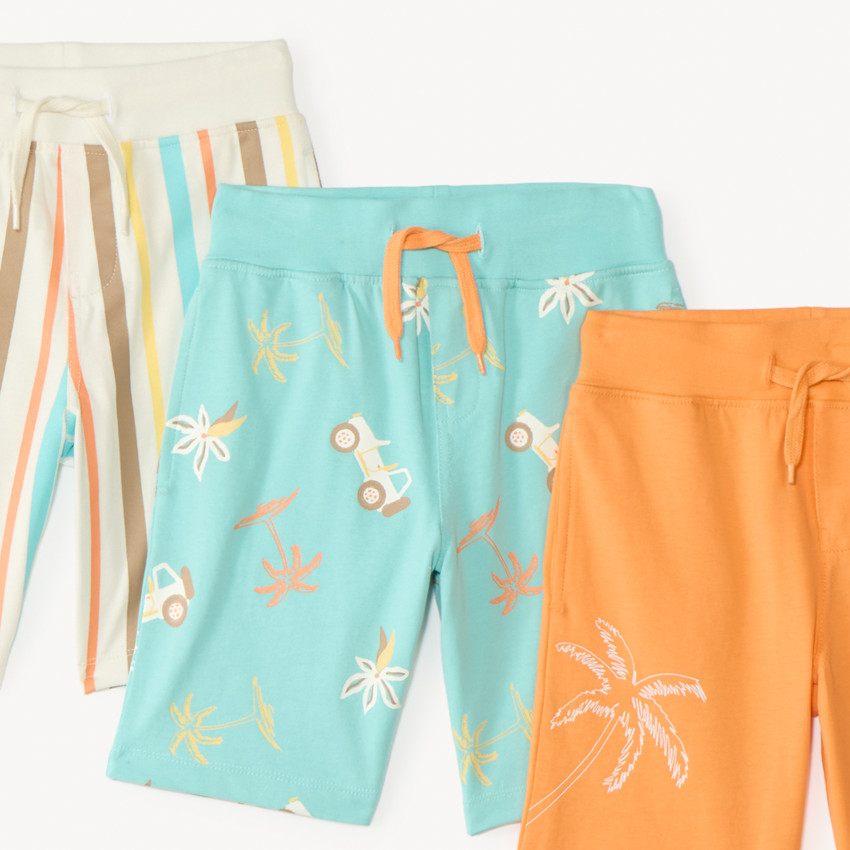 Lot de 4 bermudas fantaisie en maille pour garçon 