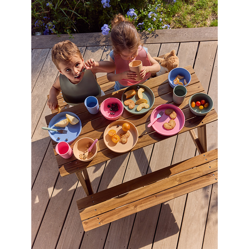 Coffret repas 3 pièces Origami en Silicone - Lila 