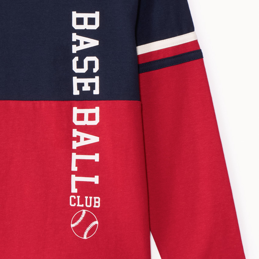 T-shirt manches longues effet colorblock fantaisie pour garçon  