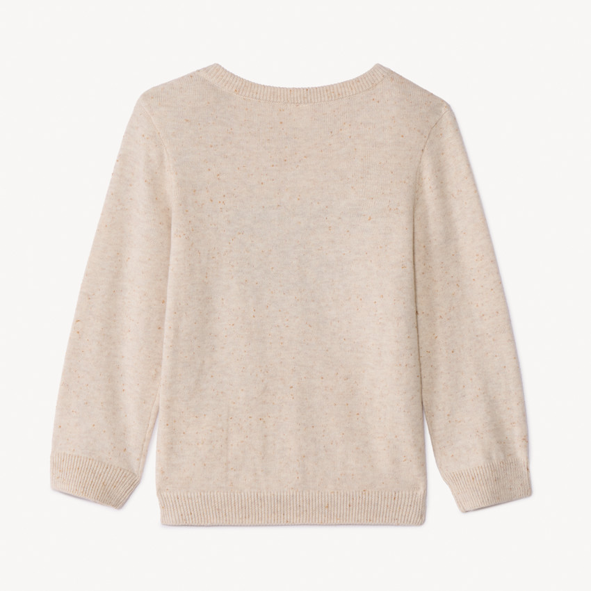 Pull manches longues en tricot avec ourson pour garçon  