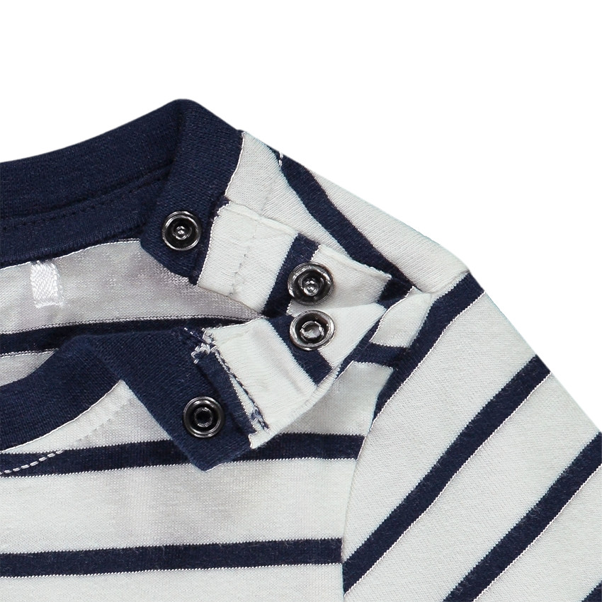 Ensemble 2 pièces t-shirt à rayures + short uni pour bébé garçon 