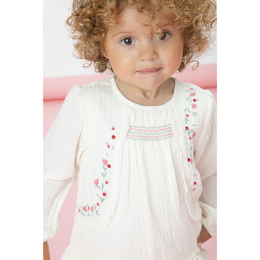 Ensemble tunique 2 pièces en double gaze de coton fantaisie pour bébé fille 