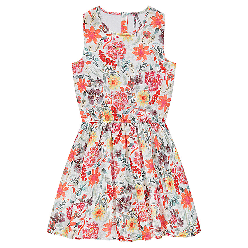 Junior - Robe en maille avec fleurs imprimées all-over  