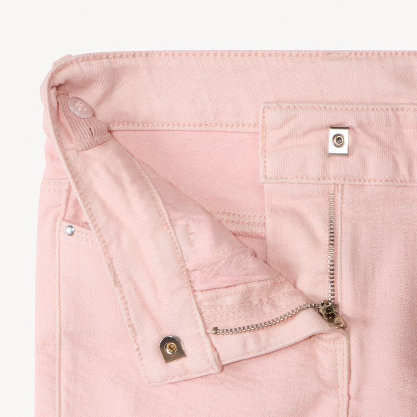 Jean slim uni à rivets pour fille 