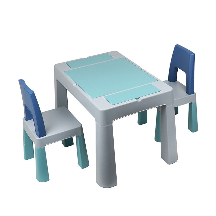 Table d'activités multifonction Multiplay + 2 chaises gris 