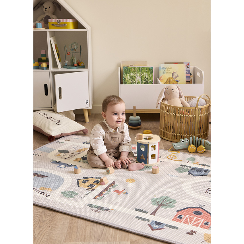 Tapis de jeu réversible en mousse ferme/circuit 