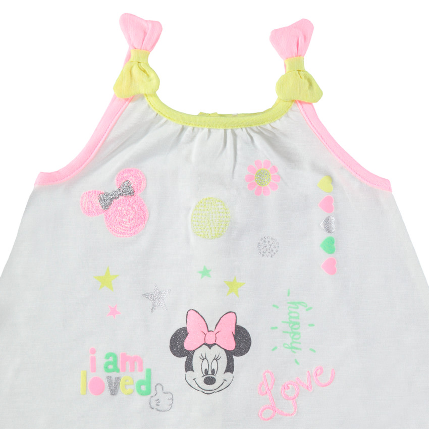 Ensemble avec tunique à bretelles, boléro et legging imprimé Minnie Disney 