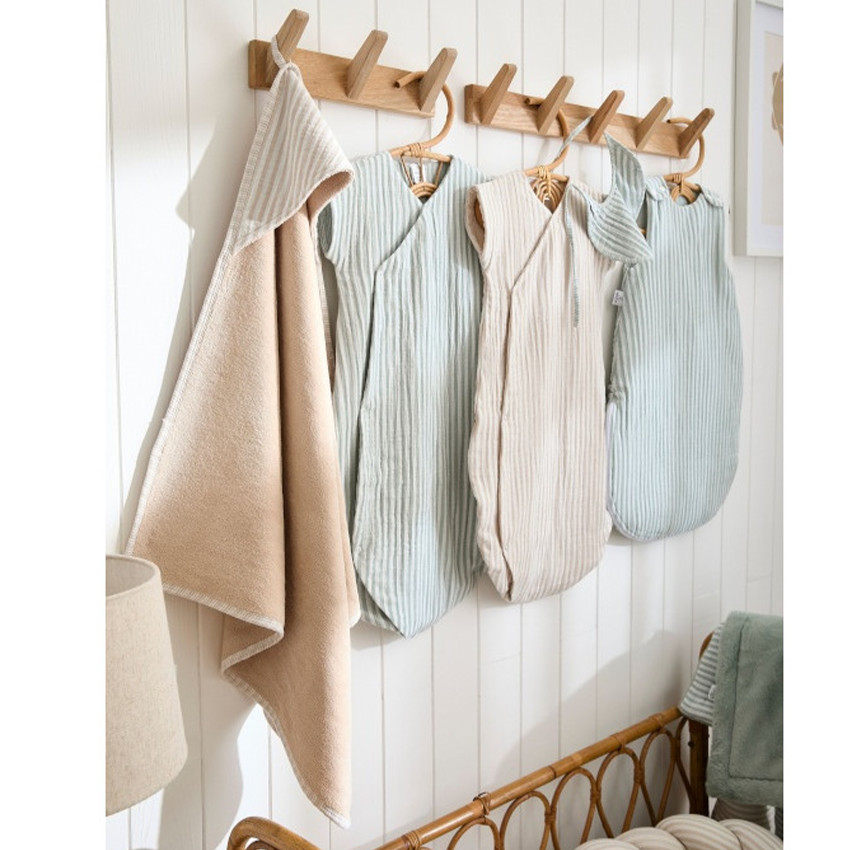 Gigoteuse sans manches d'été - gaze écru/galet - Soft Stripes - 0-6mois 