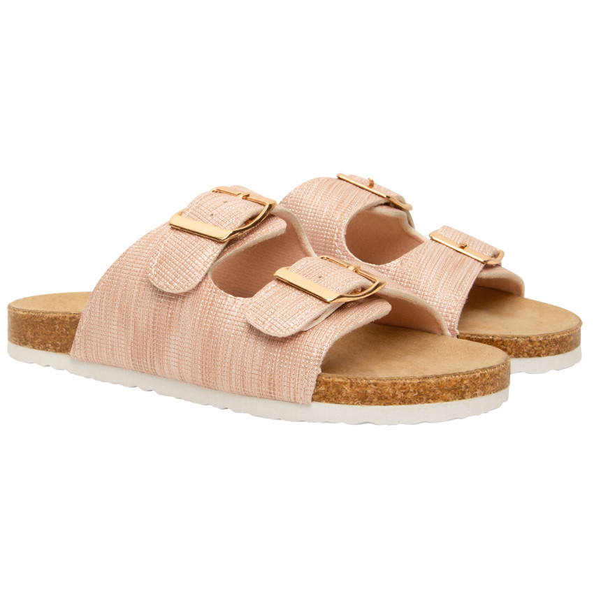 Sandales roses à double boucles pour fille 