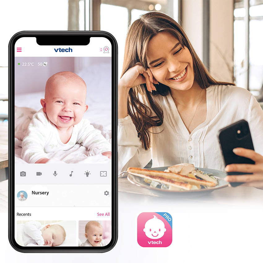 Babyphone vidéo RM2751 avec veilleuse et écran LCD 2,8" 