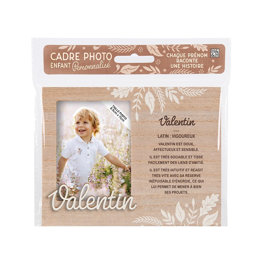 Cadre photo personnalisé 18,5 x 14,5 cm Valentin 