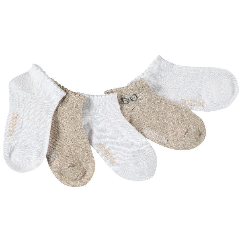 Lot de 5 paires de chaussettes courtes pour fille 