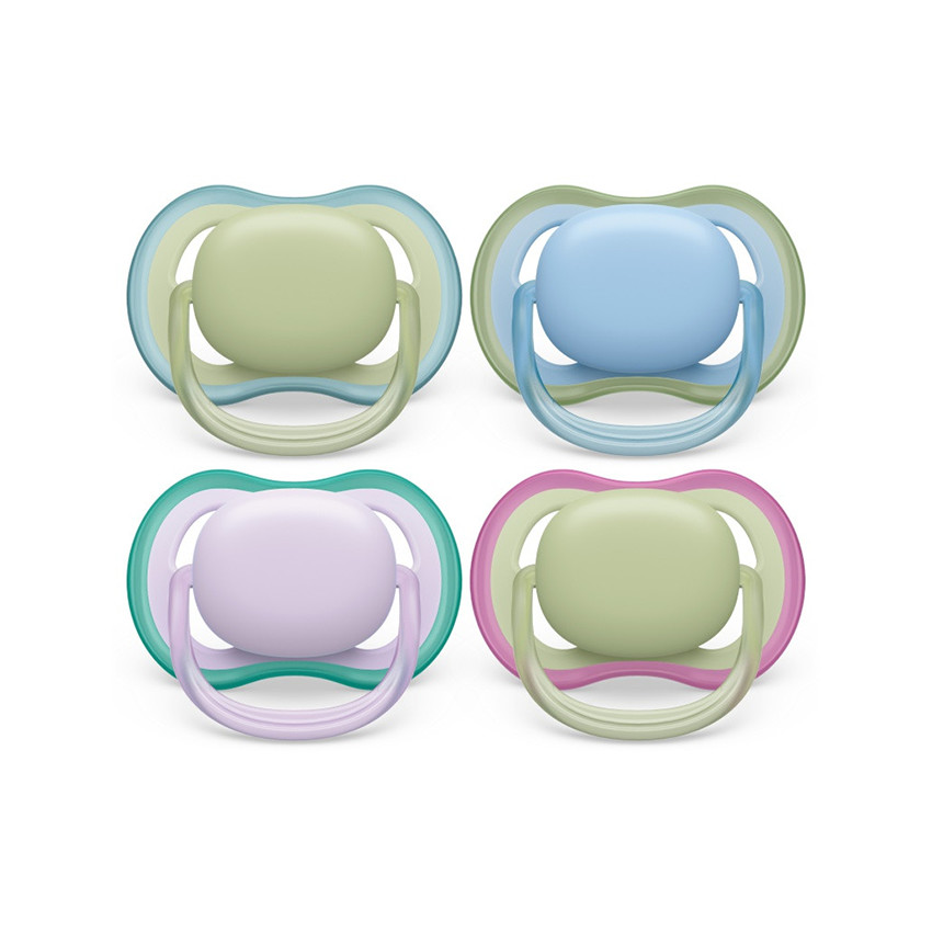 Lot de 2 sucettes silicone 0-6M Ultra Air deco mix (coloris aléatoires) 