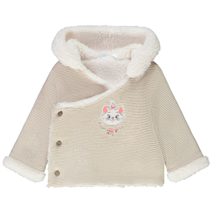 veste en tricot avec patch marie disney pour bébé fille - ecru chiné