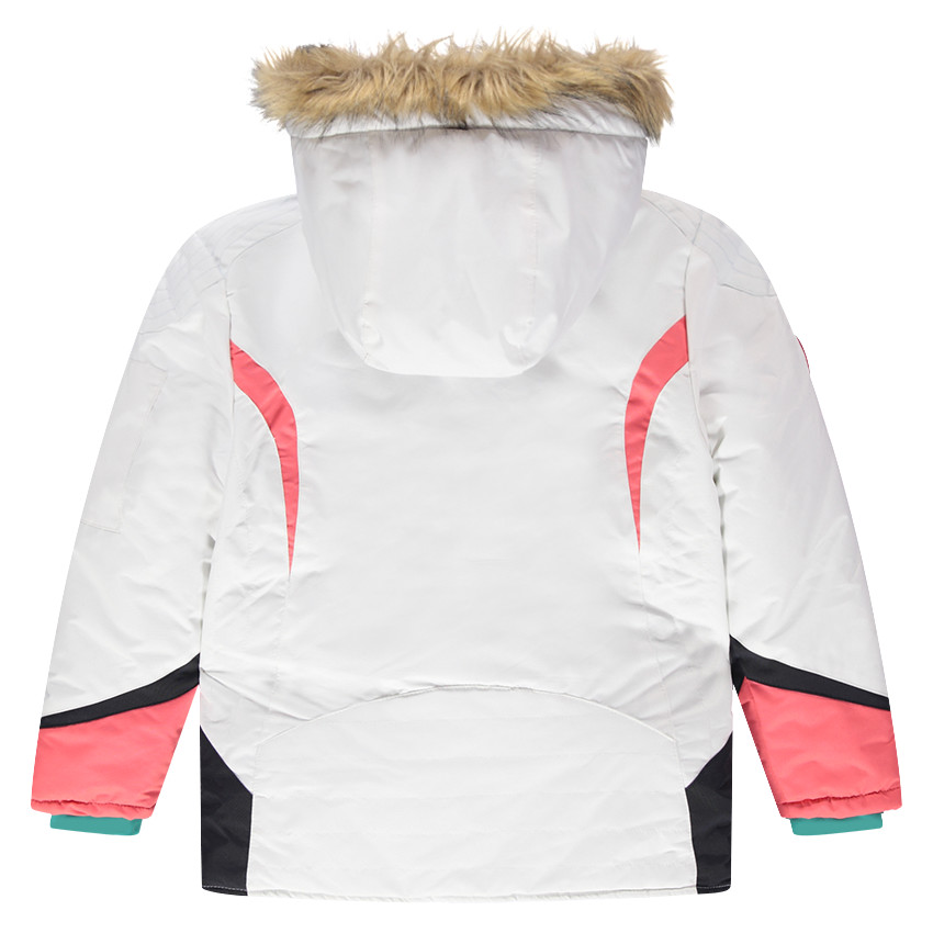 Junior - Blouson de ski avec capuche amovible et fausse fourrure 