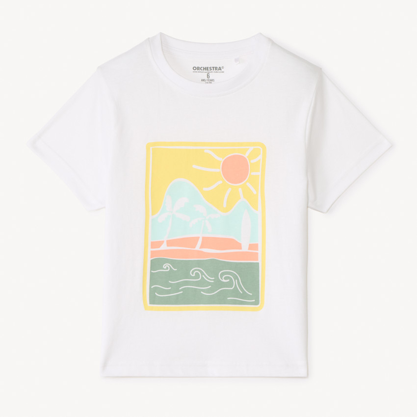 T-shirt manches courtes en jersey print fantaisie pour garçon