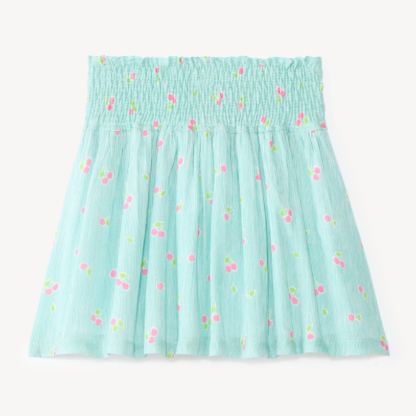Jupe patineuse imprimé cerises pour fille 