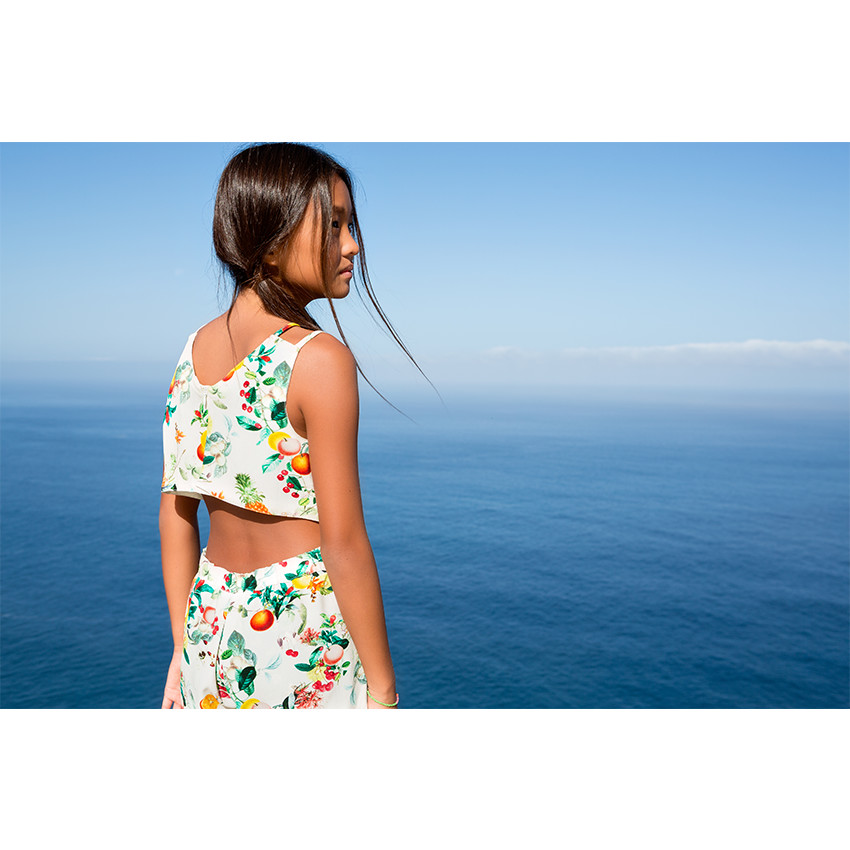 Junior - Combi-short imprimé fruits avec découpe au dos 