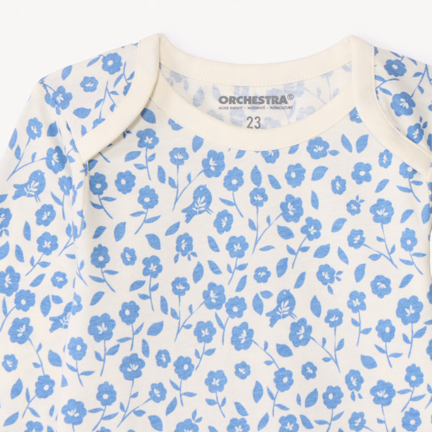 Lot de 5 bodies manches longues fantaisie pour bébé fille avec ouvertures différentes selon l'âge 