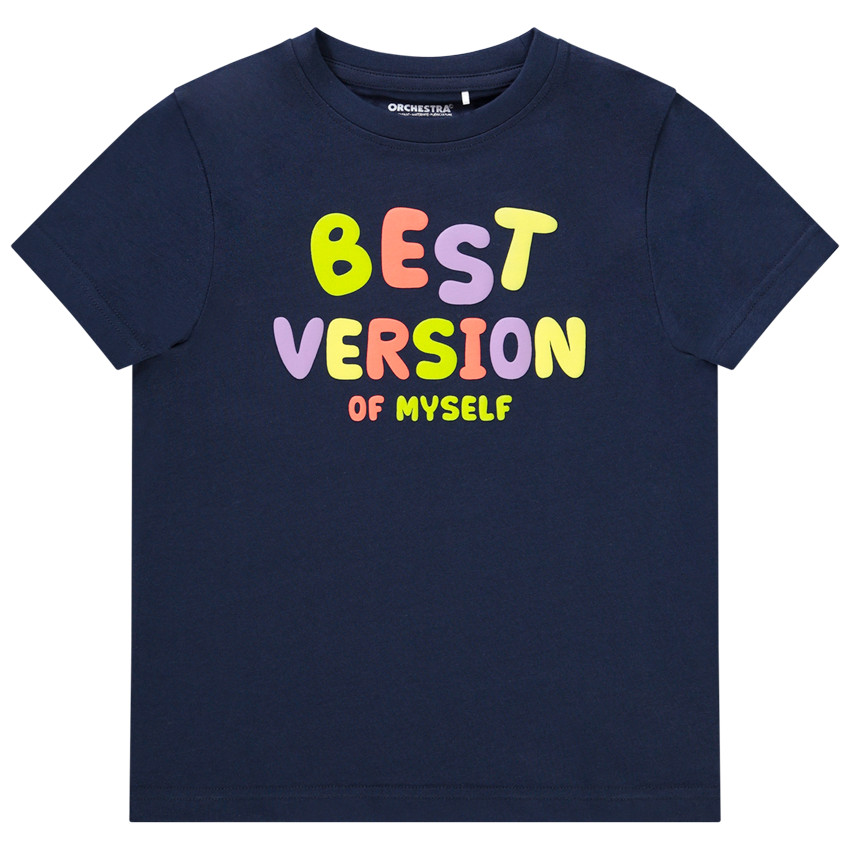 T-shirt manches courtes puff print message pour garçon 