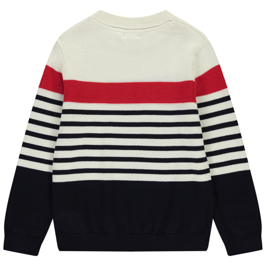 Pull manches longues en tricot à rayures pour garçon  