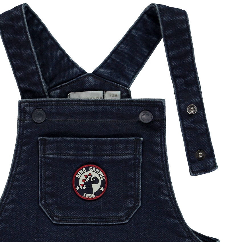 Salopette longue effet jean badge dino pour bébé garçon 