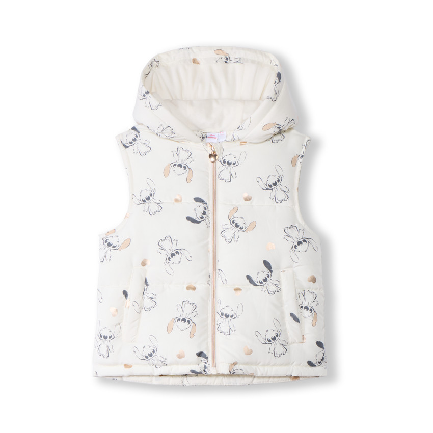 Doudoune sans manches à capuche Stitch Disney pour fille 