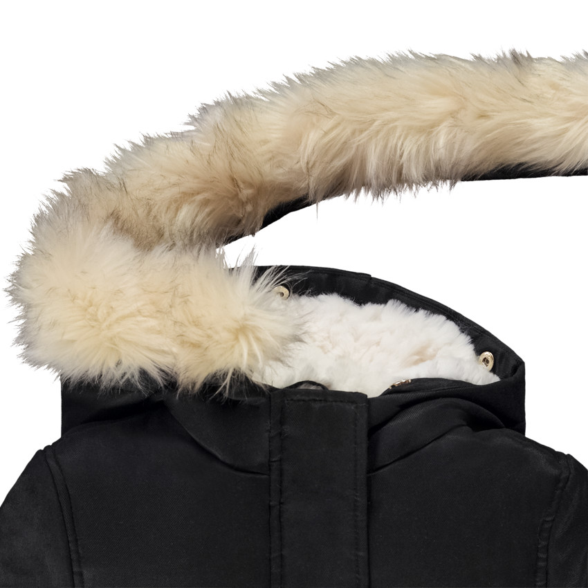 Parka déperlante doublée à capuche effet fourrure pour fille 