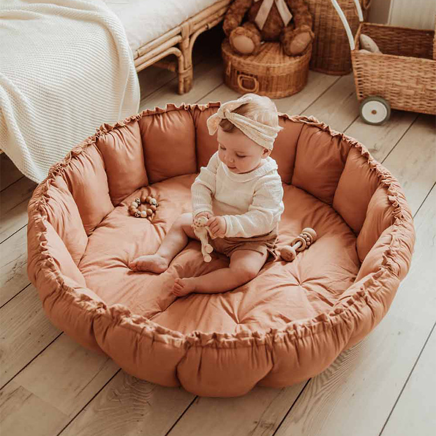 Tapis de jeu et bac de rangement 2 en 1 Bloom tawny brun 