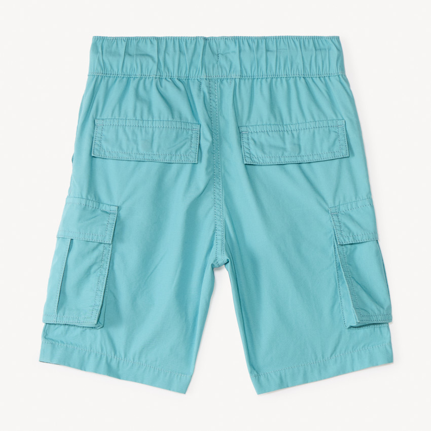 Bermuda cargo uni en popeline pour garçon 