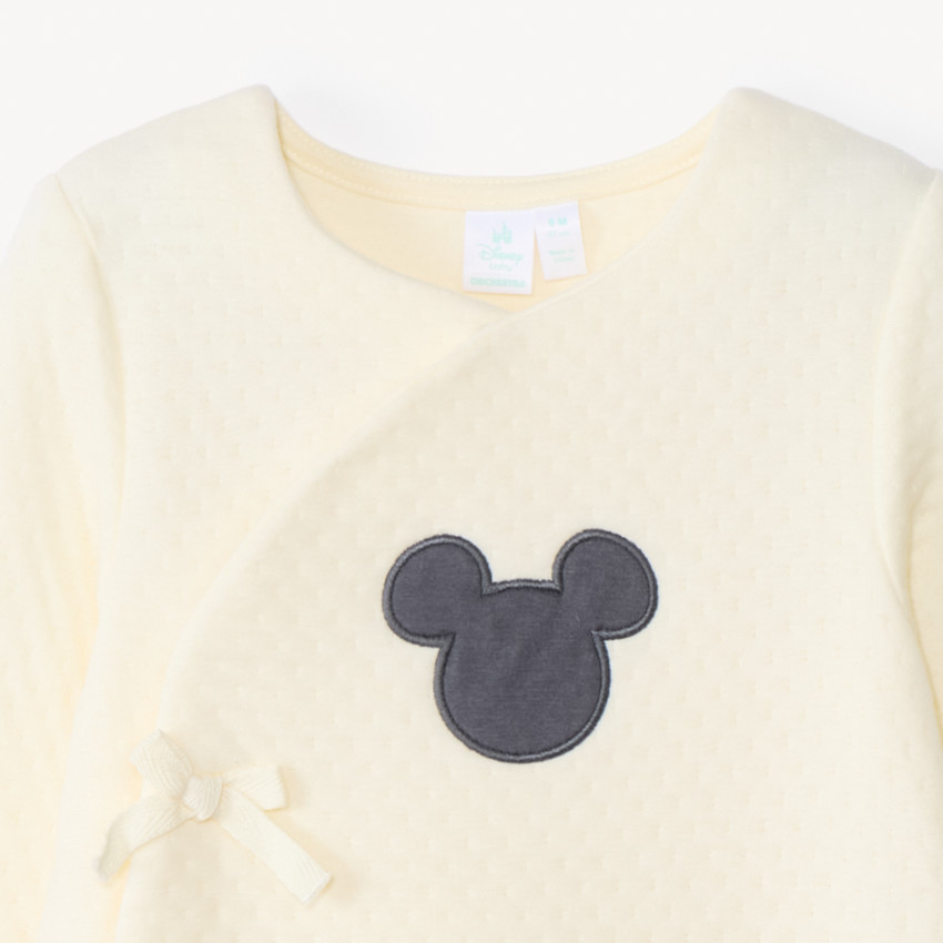 Combinaison longue unie effet cache-cœur Mickey Disney pour bébé   