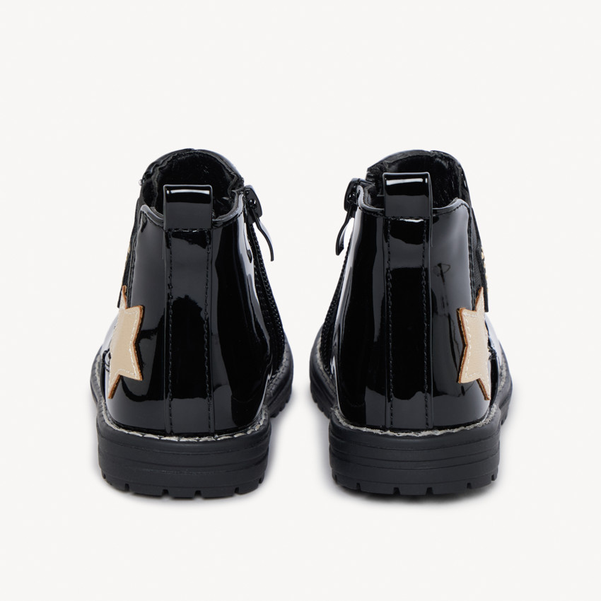 Bottines vernies et étoilées à zip pour bébé fille 