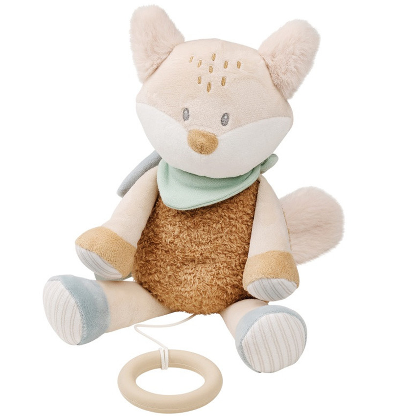 Peluche musicale - Renard Flo - Vert menthe - 24 cm 