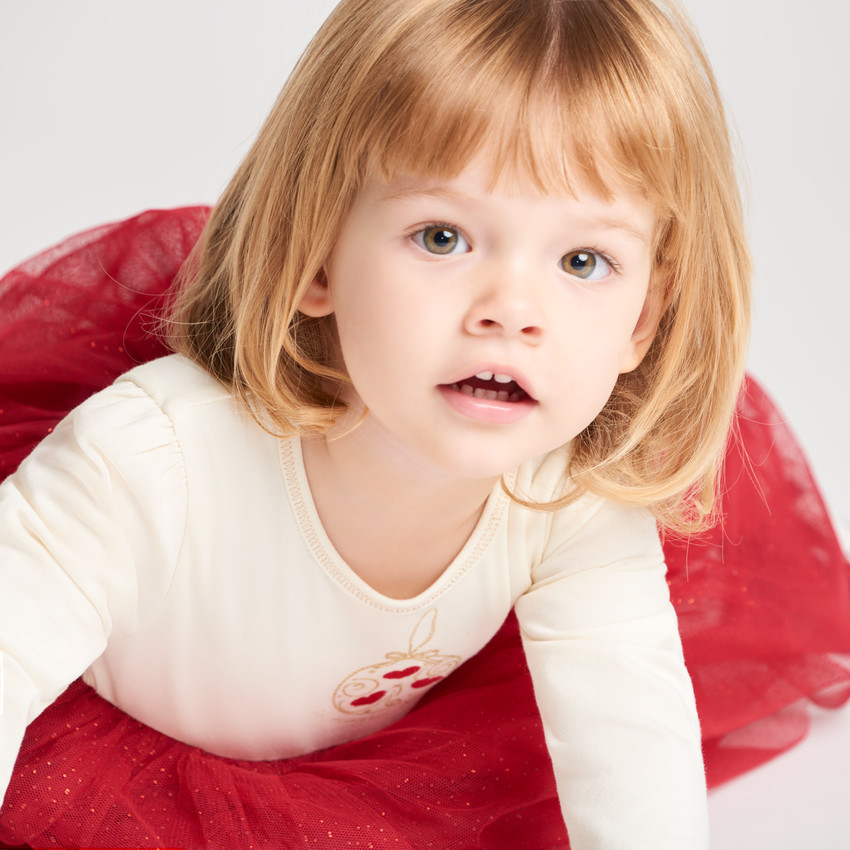 Robe de fête en maille et tulle bébé fille 