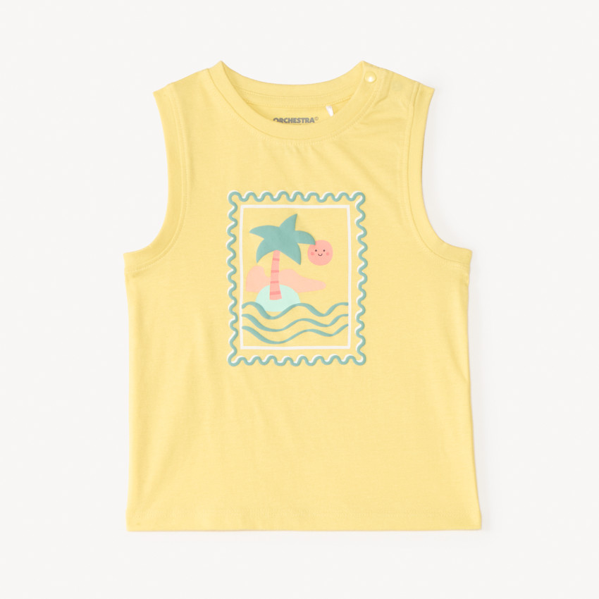 Débardeur uni print timbre pour bébé garçon 