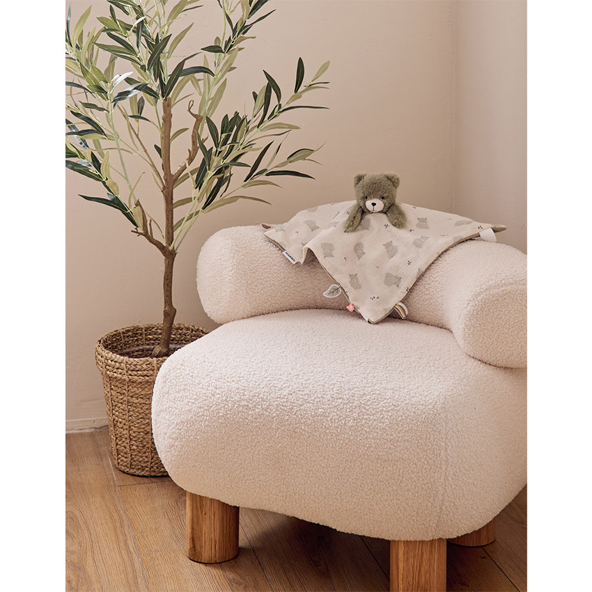 Doudou réversible Jour/Nuit Ours Orso Ecru 