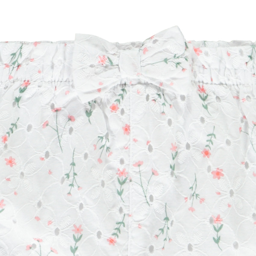 Short en broderie anglaise imprimé fleurs pour bébé fille 