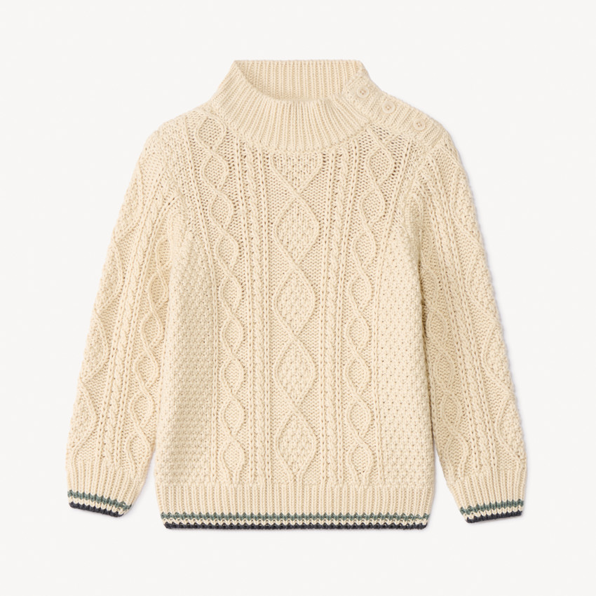 Pull en tricot torsadé et col montant pour bébé garçon