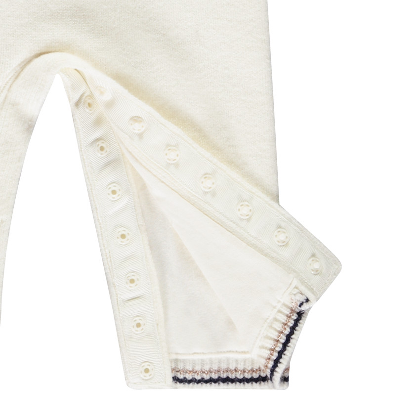 Combinaison longue en tricot jacquard pour bébé fille 