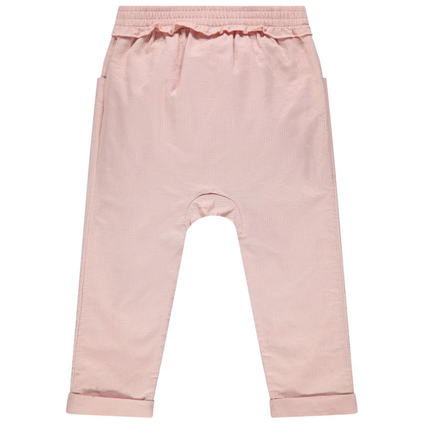 Pantalon rose en maille à noeud cousu 