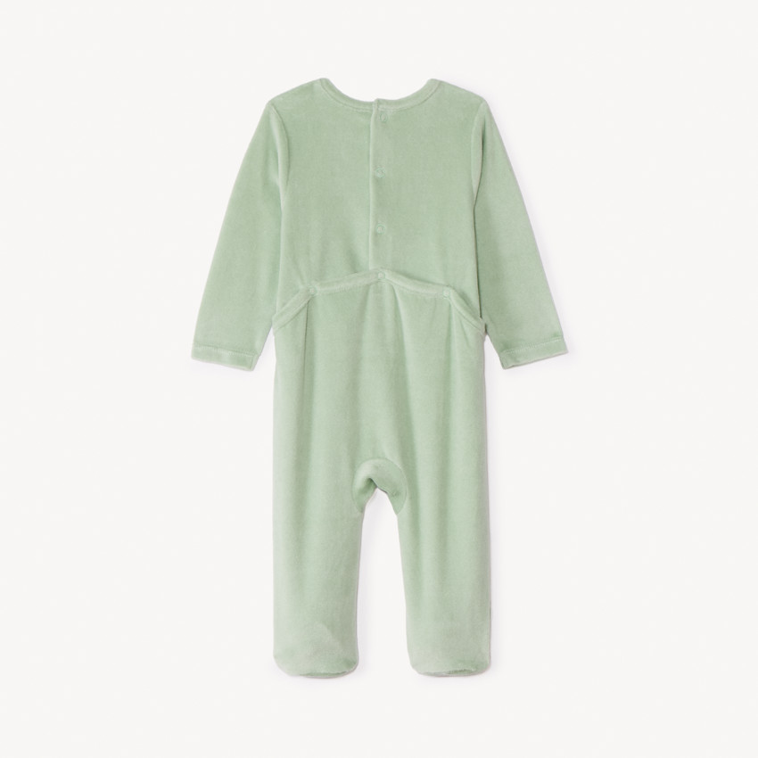 Dors-bien uni en velours printé pour bébé garçon 