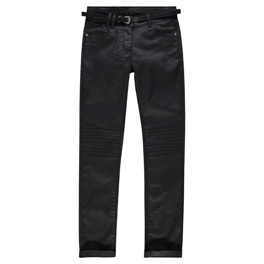 Junior - Pantalon en twill enduit avec ceinture 