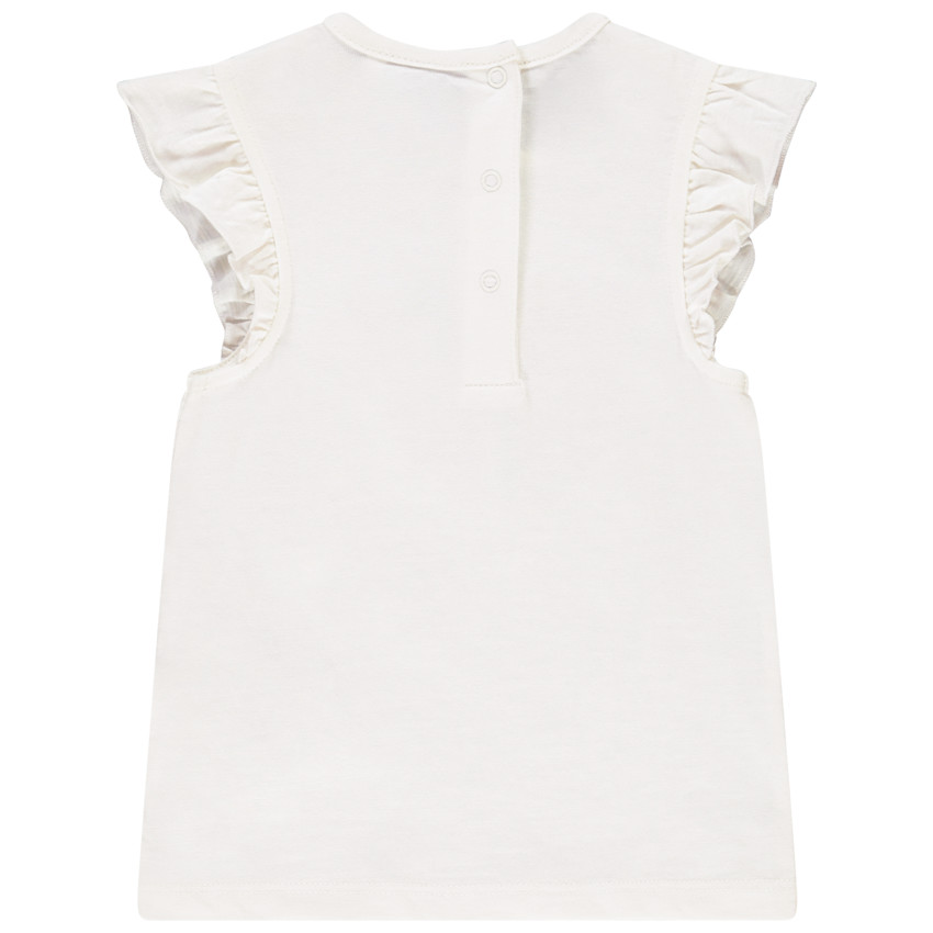 T-shirt manches courtes volantées print fantaisie pour bébé fille 