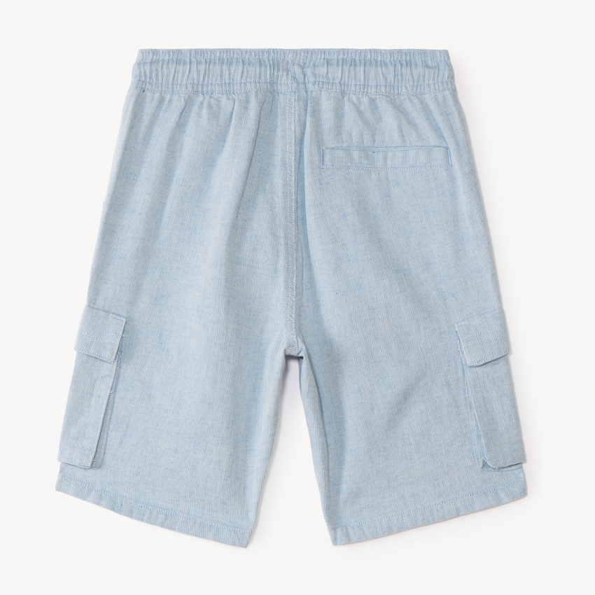 Short style cargo en toile unie pour garçon 