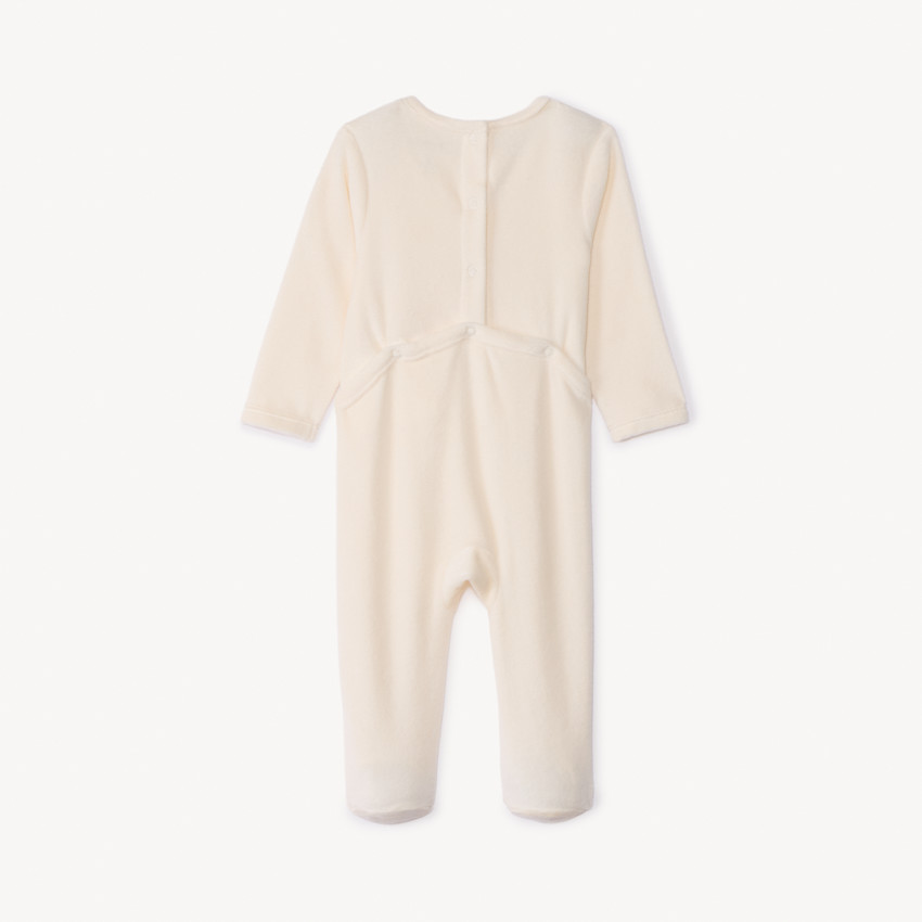 Dors-bien uni en velours à motif fantaisie pour bébé fille 