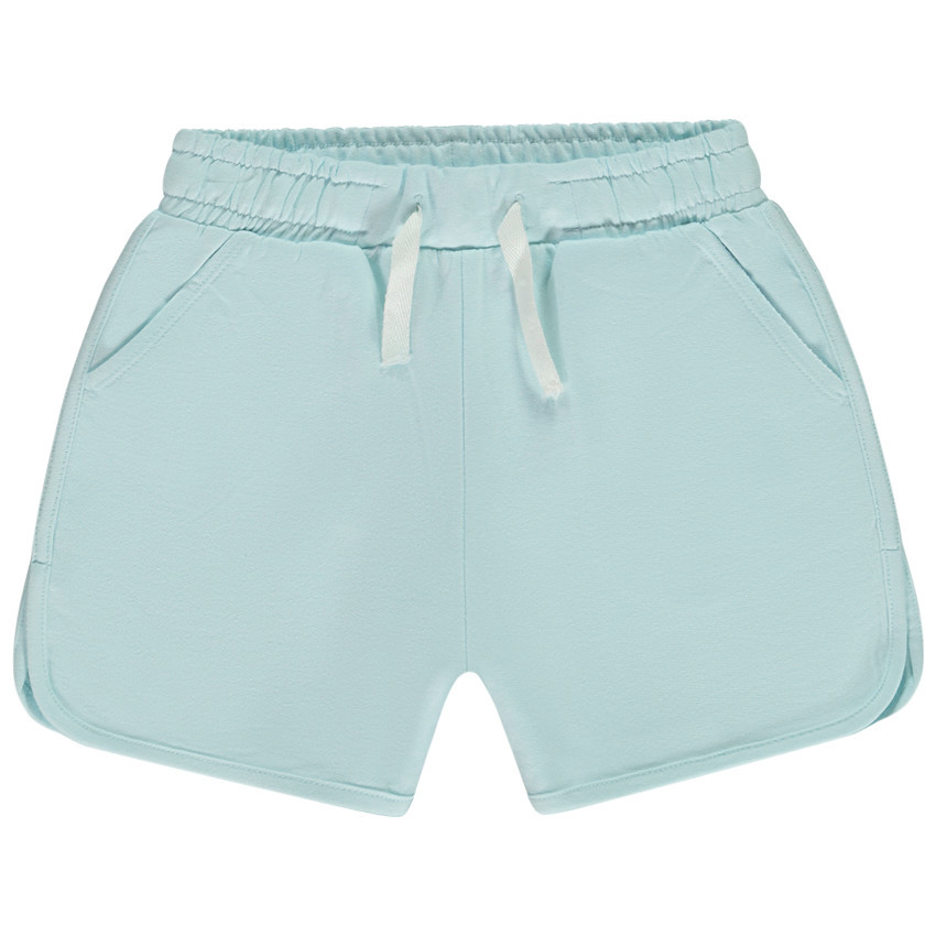 Short en molleton uni à cordon de serrage contrasté pour fille