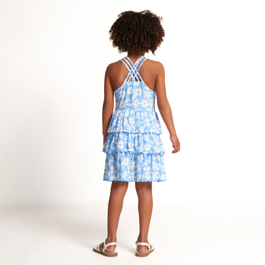 Robe sans manches imprimé fleuri pour fille 